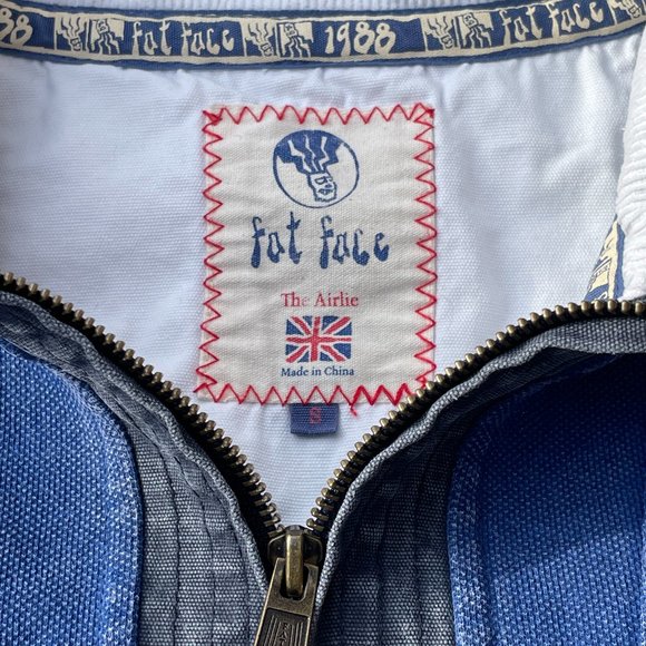 Fatface The Airlie Blue and White Breton Style 1/4 Zip Pullover Jumper Size S - Picture 7 of 11